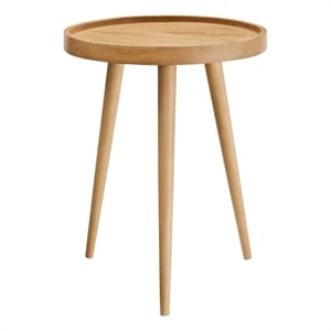 Pemberly Row Modern / Contemporary Round Wood Side Table in Natural