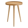 Pemberly Row Modern / Contemporary Round Wood Side Table in Natural