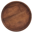 Pemberly Row Modern / Contemporary Round Wood Side Table in Walnut
