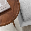 Pemberly Row Modern / Contemporary Round Wood Side Table in Walnut