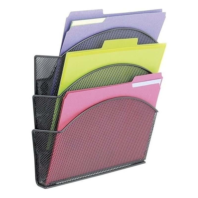 Pemberly Row Modern Magnetic Mesh Triple File Pocket (Set of 3)