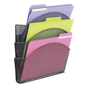 Pemberly Row Modern Magnetic Mesh Triple File Pocket (Set of 3)