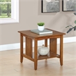 Pemberly Row Mission End Table In Ash Brown Finish Engineered Wood