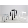 Pemberly Row Steel Backless Guest Stool in Glossy Black - 15.25