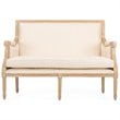 Pemberly Row Contemporary Loveseat in Light Beige and Natural