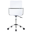 Pemberly Row Swivel Metal Frame Office Chair in Clear Acrylic Seat