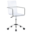 Pemberly Row Swivel Metal Frame Office Chair in Clear Acrylic Seat