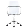 Pemberly Row Swivel Metal Frame Office Chair in Clear Acrylic Seat