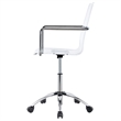 Pemberly Row Swivel Metal Frame Office Chair in Clear Acrylic Seat