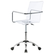 Pemberly Row Swivel Metal Frame Office Chair in Clear Acrylic Seat