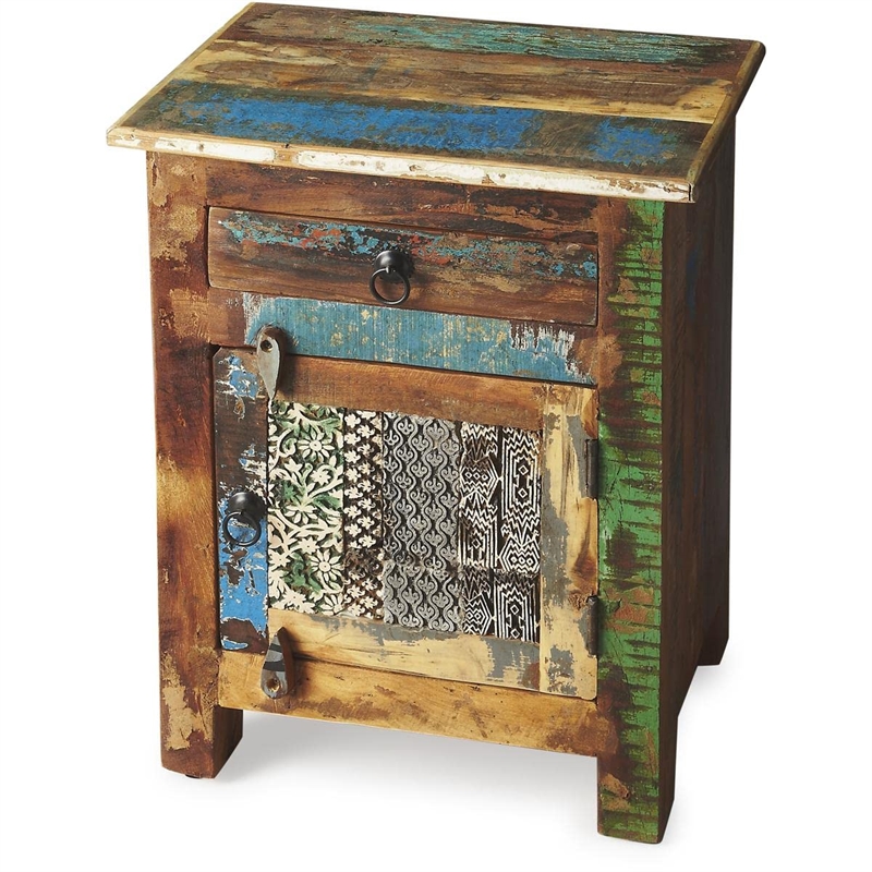Pemberly Row Contemporary Rustic Wood Accent Chest Multi-Color