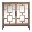 Pemberly Row Contemporary Short Mirrored Accent Cabinet Ash Gray