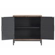 Pemberly Row Contemporary Short Mirrored Accent Cabinet Ash Gray