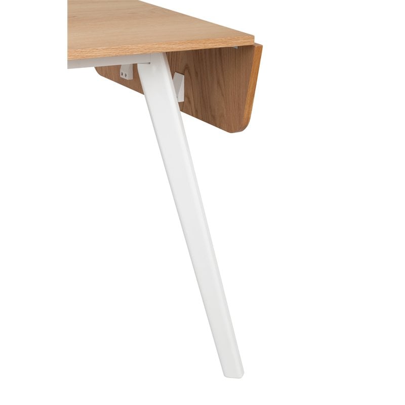 Pemberly Row Contemporary Extendable Dining Table Oak and White