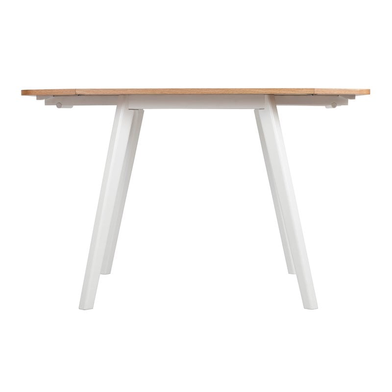 Pemberly Row Contemporary Extendable Dining Table Oak and White