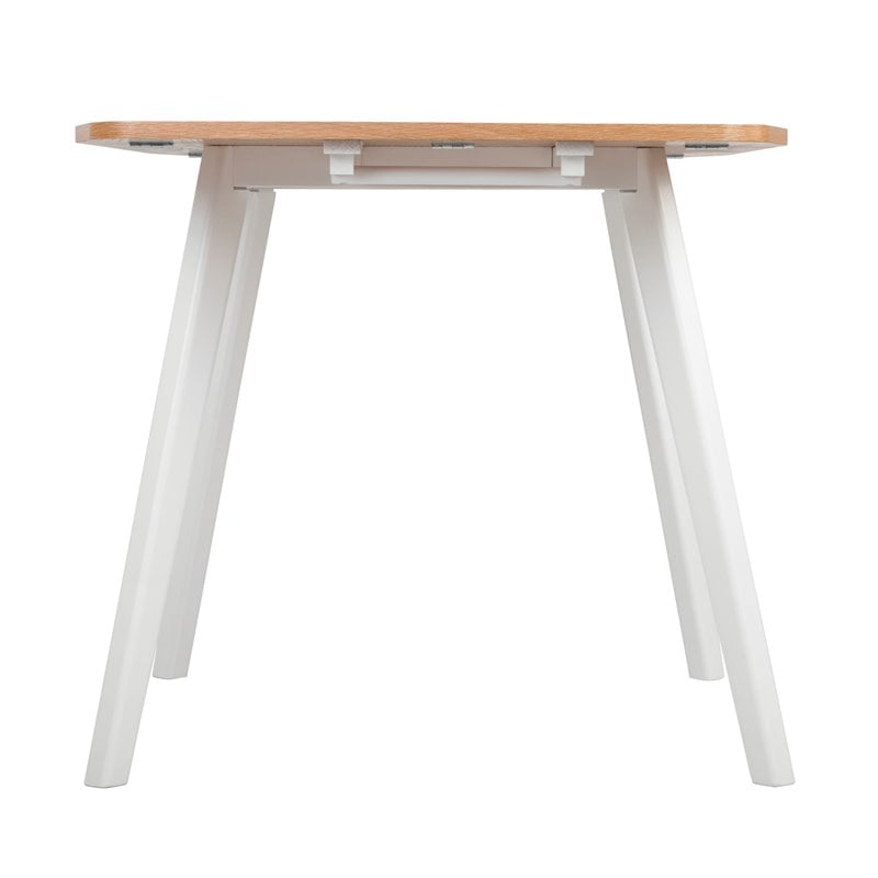 Pemberly Row Contemporary Extendable Dining Table Oak and White
