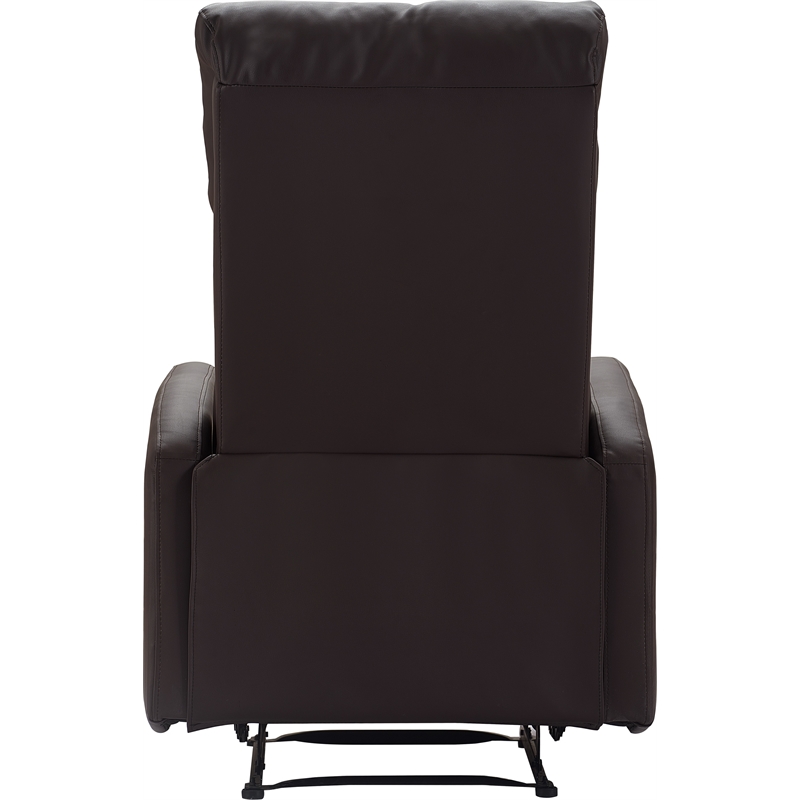 Pemberly Row Modern / Contemporary Leather Recliner Chair Dark Brown