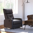 Pemberly Row Modern / Contemporary Leather Recliner Chair Dark Brown