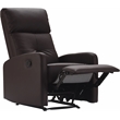 Pemberly Row Modern / Contemporary Leather Recliner Chair Dark Brown