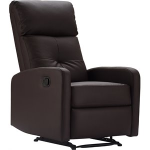 pemberly row modern / contemporary leather recliner chair dark brown