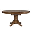 Pemberly Row Contemporary Medium Brown 5 Piece Pedestal Table Set