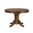Pemberly Row Contemporary Medium Brown 5 Piece Pedestal Table Set
