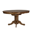 Pemberly Row Contemporary Medium Brown 5 Piece Pedestal Table Set