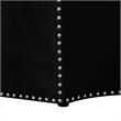 Pemberly Row Velvet Upholstered Octagon Cocktail Ottoman in Black