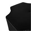 Pemberly Row Velvet Upholstered Octagon Cocktail Ottoman in Black