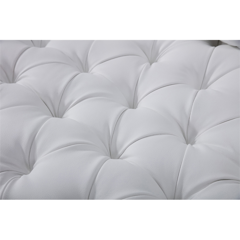 Pemberly Row Modern / Contemporary Tufted Faux leather Sofa in White