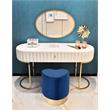 Pemberly Row Modern / Contemporary Velvet Ottoman/Stool in Navy