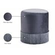Pemberly Row Modern / Contemporary Velvet Ottoman/Stool in Gray