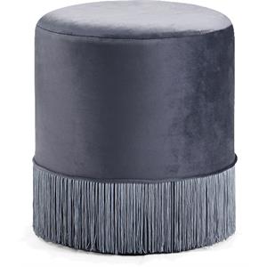 Pemberly Row Modern / Contemporary Velvet Ottoman/Stool in Gray