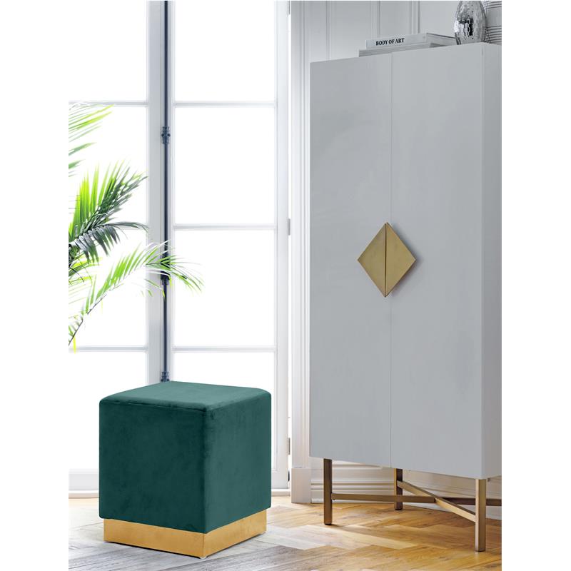 Pemberly Row Modern / Contemporary Velvet Ottoman/Stool in Green