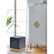 Pemberly Row Modern / Contemporary Velvet Ottoman/Stool in Gray