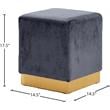 Pemberly Row Modern / Contemporary Velvet Ottoman/Stool in Gray
