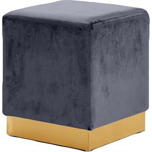 Pemberly Row Modern / Contemporary Velvet Ottoman/Stool in Gray