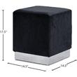 Pemberly Row Modern / Contemporary Velvet Ottoman/Stool in Black