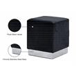 Pemberly Row Modern / Contemporary Velvet Ottoman/Stool in Black