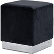 Pemberly Row Modern / Contemporary Velvet Ottoman/Stool in Black