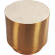 Pemberly Row Contemporary Transitional Marble End Table in Gold