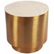 Pemberly Row Contemporary Transitional Marble End Table in Gold