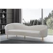 Pemberly Row Contemporary Transitional Velvet Sofa in Cream Finish
