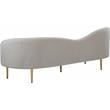 Pemberly Row Contemporary Transitional Velvet Sofa in Cream Finish