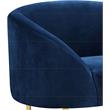 Pemberly Row Contemporary Velvet Accent Chair in Navy and Gold