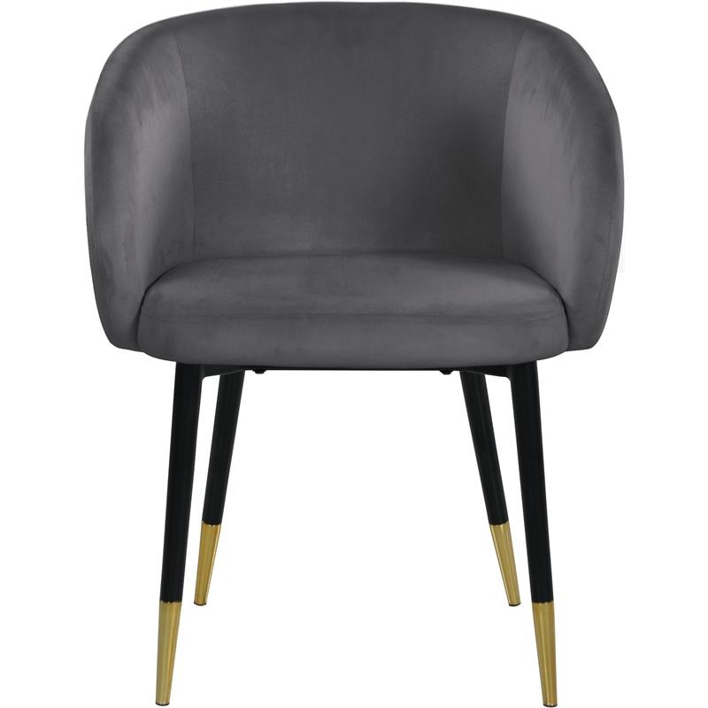 Pemberly Row Modern / Contemporary Velvet Dining Chair in Gray