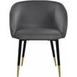 Pemberly Row Modern / Contemporary Velvet Dining Chair in Gray