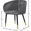 Pemberly Row Modern / Contemporary Velvet Dining Chair in Gray