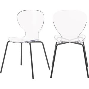 Pemberly Row 18&quotH Metal Dining Chair in Matte Black (Set of 2)