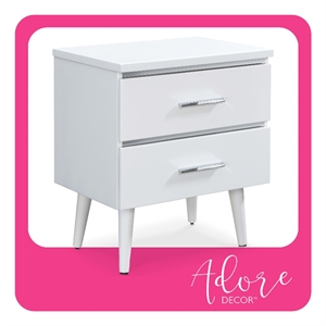 Pemberly Row Contemporary Transitional Side Table White Finish